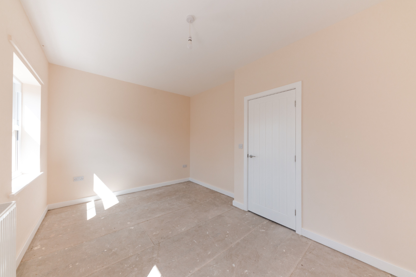 Bedroom with windows and door