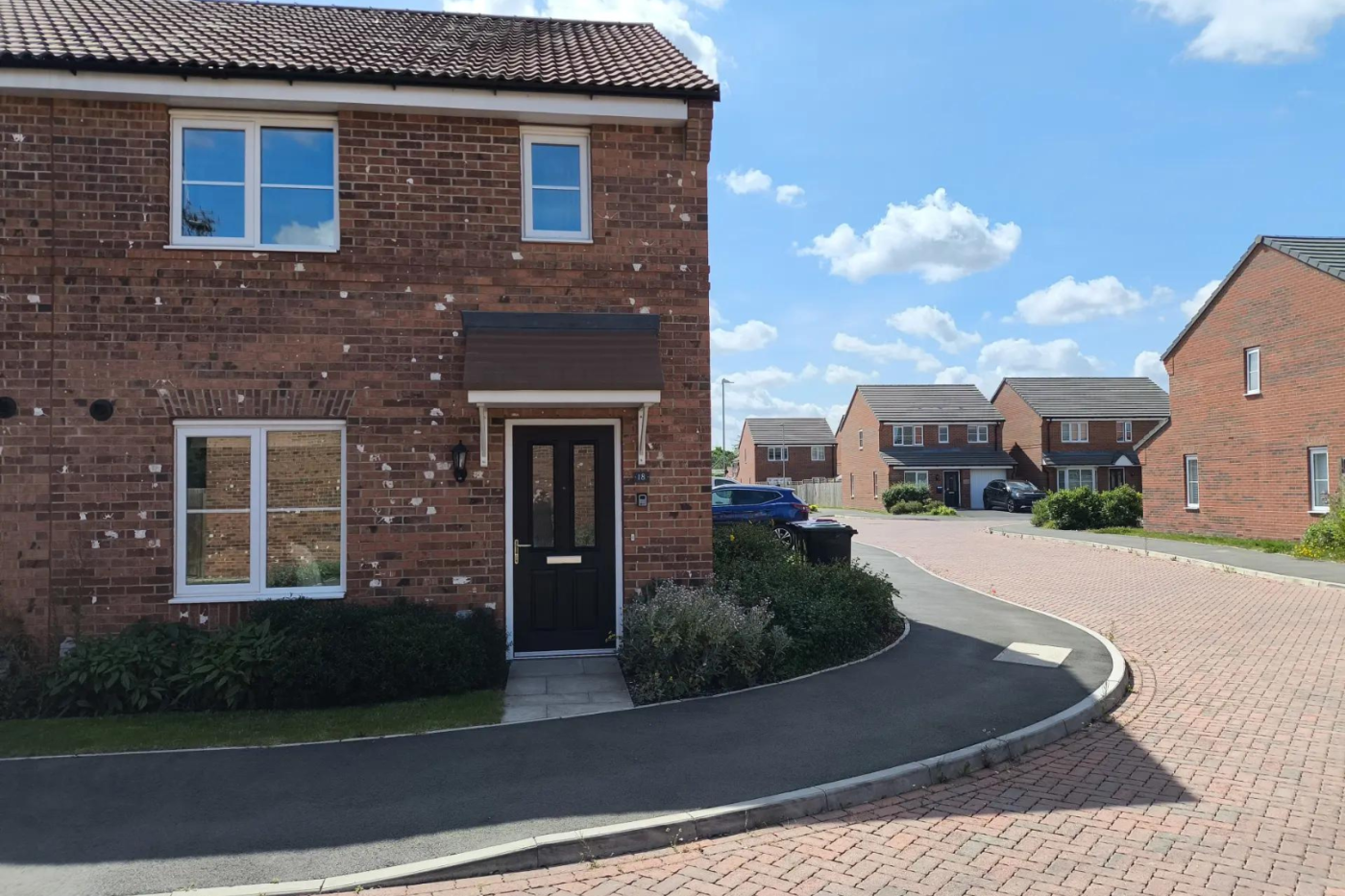 Front of an end terraced house