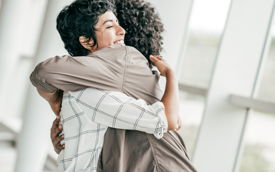 Friends hugging