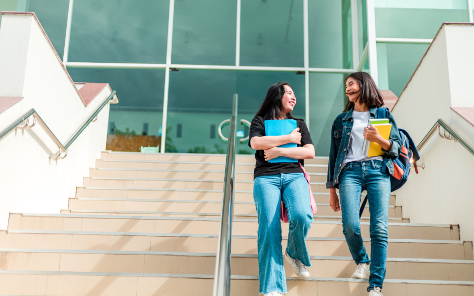 Students on stairs